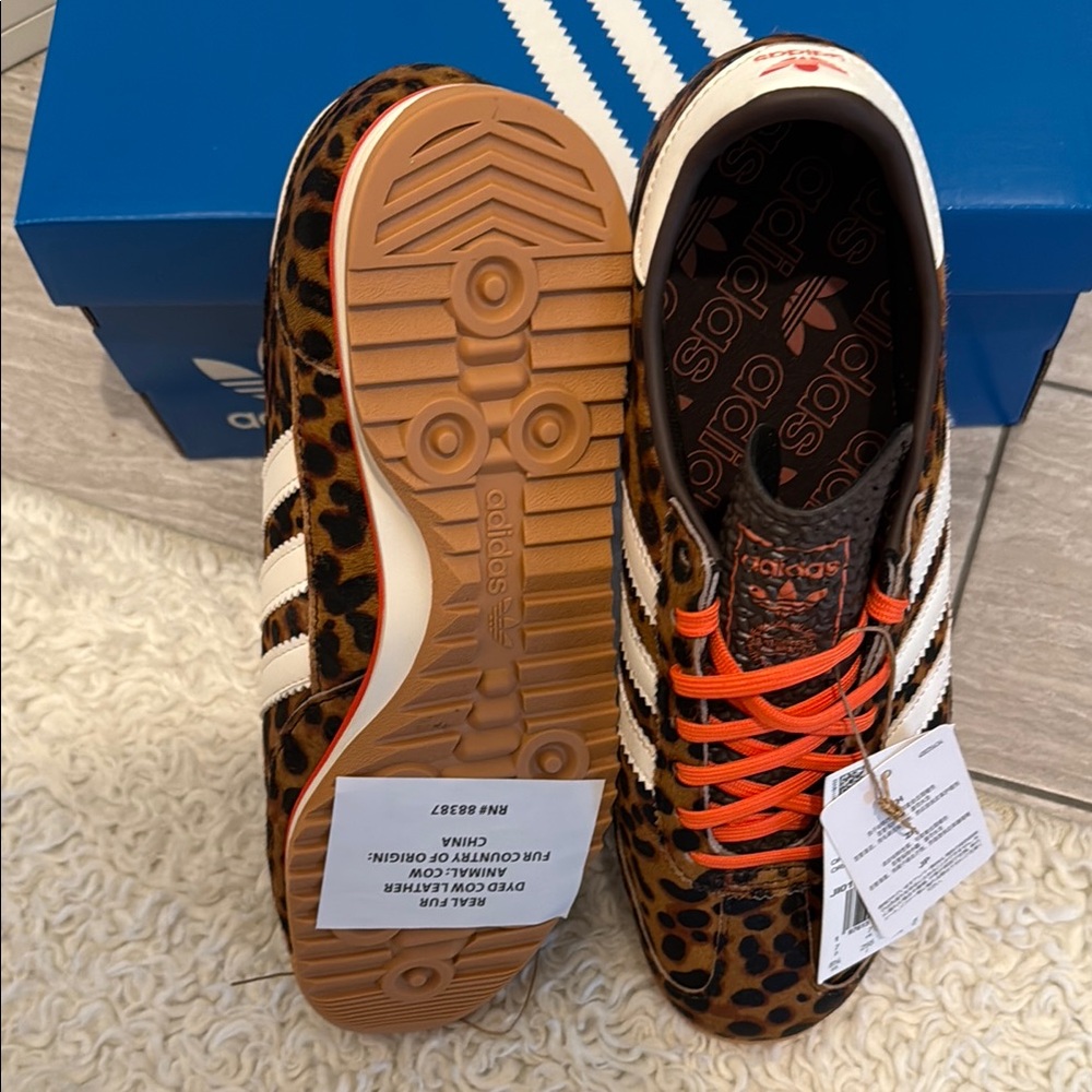 Adidas Leopard Print Sneakers with Red Laces - Picture 2 of 4